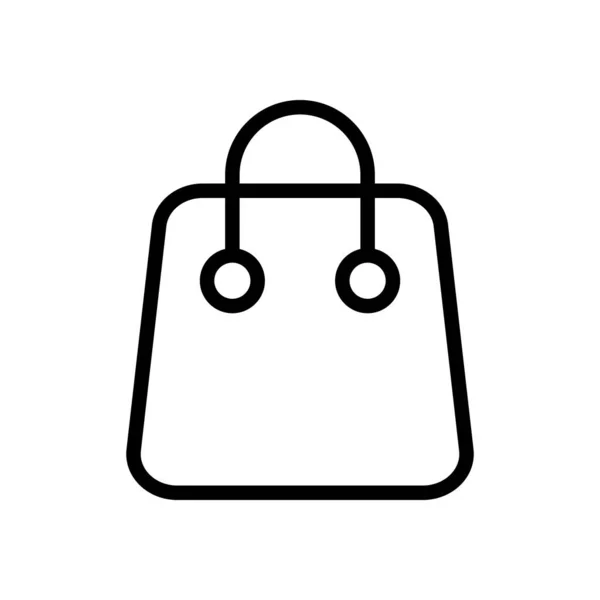 Icono Bolsa Compras Esquema Lineal Delgado — Vector de stock