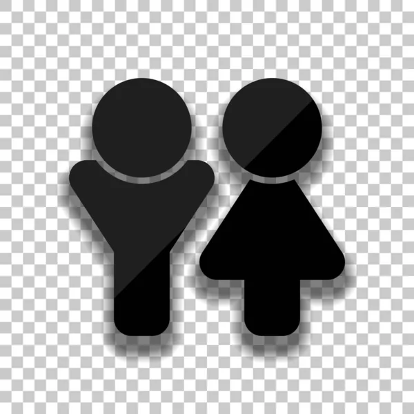 Het Aantal Mannelijke Vrouwelijke Symbolen Eenvoudige Pictogram Zwart Glas Icoon — Stockvector