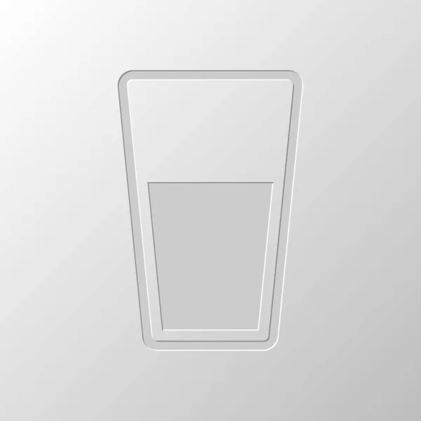 Vaso Agua Icono Diseño Papel Símbolo Cortado Estilo Entallado — Vector de stock