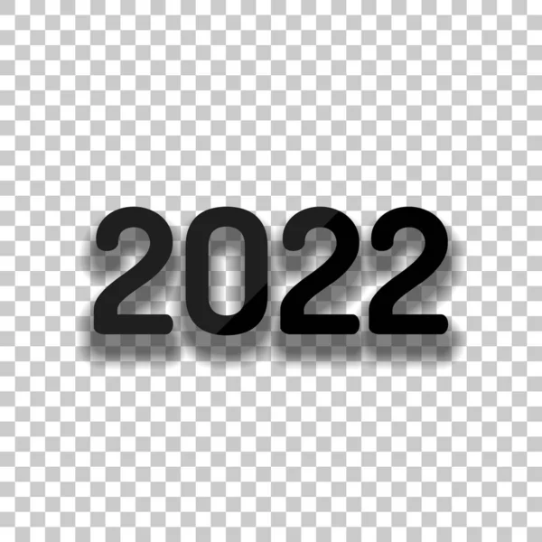 Εικονίδιο Αριθμού 2022 Ευτυχισμένος Καινούριος Χρόνος Μαύρο Γυαλί Εικονίδιο Μαλακό — Διανυσματικό Αρχείο