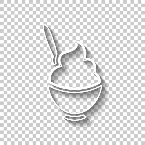 아이스크림 아이콘에 그림자와 — 스톡 벡터