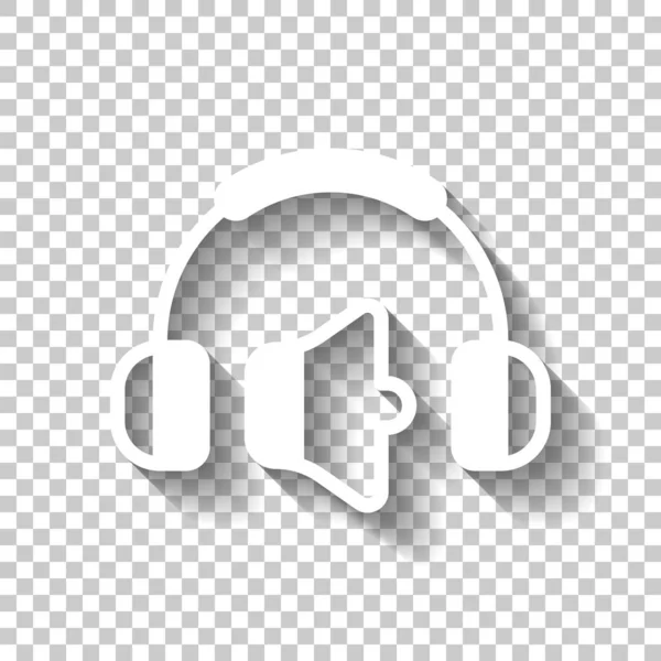 Auriculares Nivel Volumen Nivel Volumen Mínimo Icono Simple Icono Blanco — Archivo Imágenes Vectoriales