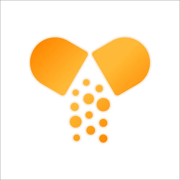 Open Pil Pictogram Oranje Ondertekenen Met Weinig Licht Witte Achtergrond — Stockvector
