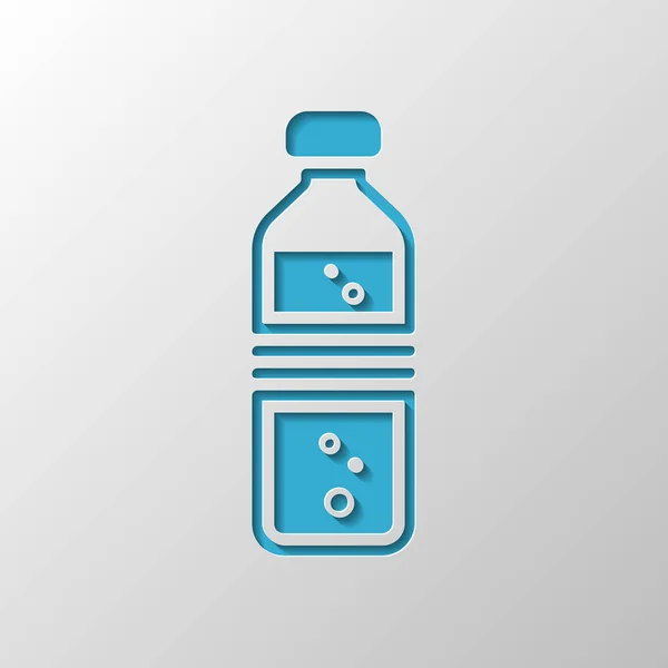 Flesje Water Met Bubbels Eenvoudige Één Pictogram Ontwerp Voor Een — Stockvector