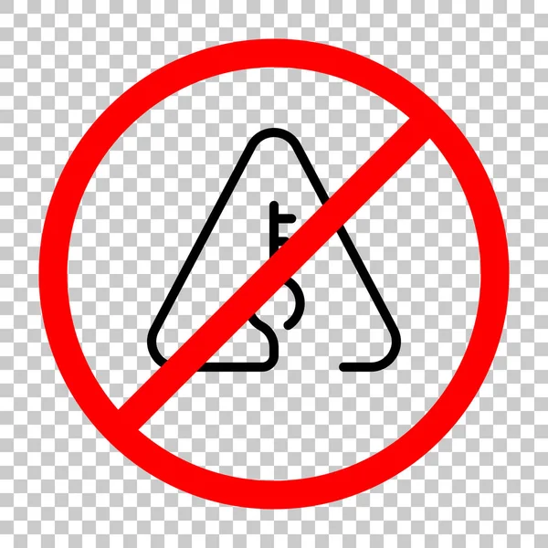警告の三角形のキーです 輪郭が細い線形アイコン つの行スタイル できませんが 背景が透明な赤の警告サインで黒い物体 — ストックベクタ