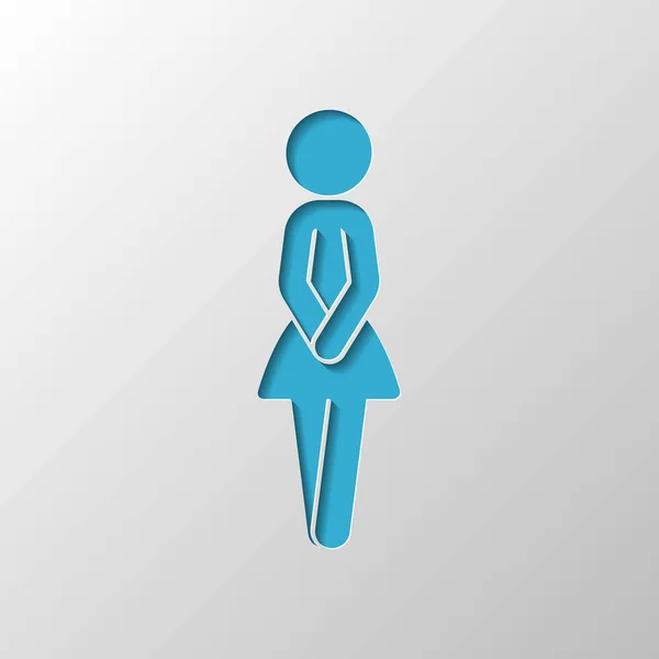 Vrouwelijke Silhouet Vrouw Pictogram Ontwerp Voor Een Papieren Gesneden Symbool — Stockvector