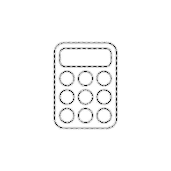 Простой Значок Калькулятора Точечный Силуэт Тенью Белом Фоне — стоковый вектор