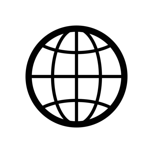 Globe Planète Silhouette Simple Icône Noire Sur Fond Blanc — Image vectorielle
