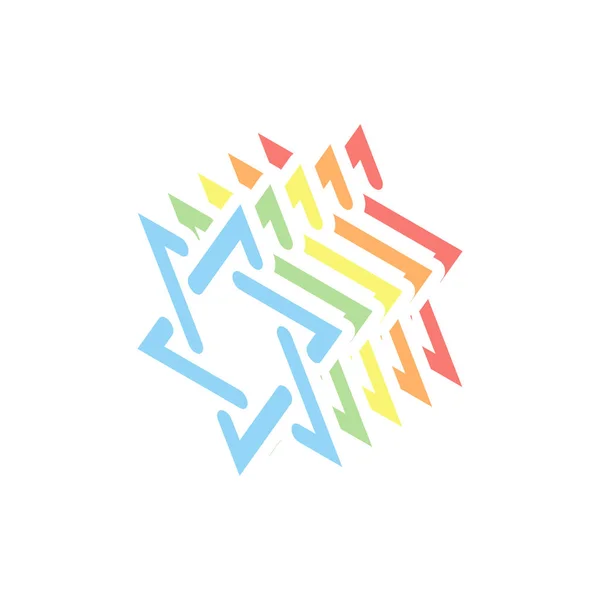 Étoile David Icône Simple Empilement Icônes Isométriques Colorées Sur Fond — Image vectorielle