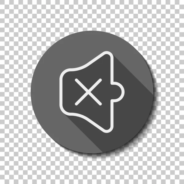 Enkel Volym Mute Linjär Tunn Kontur Flat Ikonen Långa Skuggor — Stock vektor