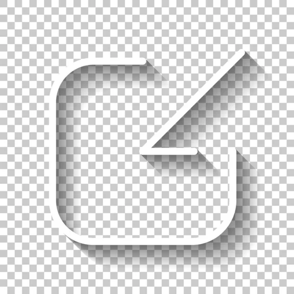 Teilen Einloggen Oder Herunterladen Diagonaler Pfeil Ins Quadrat Weißes Symbol — Stockvektor