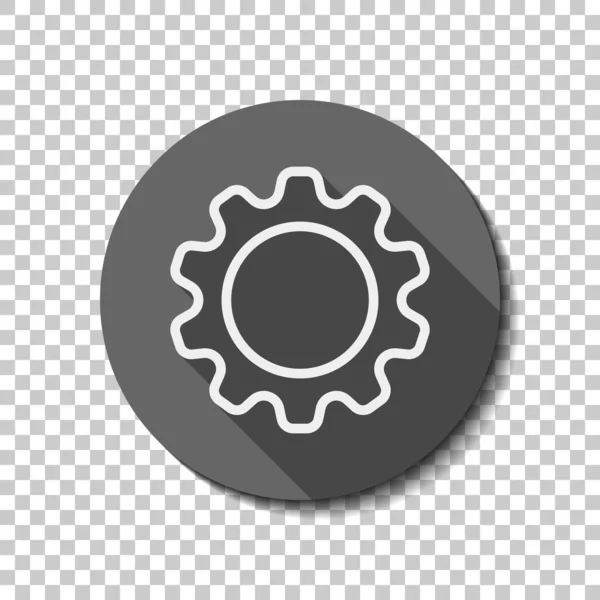 Symbole Engrenage Simple Icône Linéaire Avec Contour Mince Icône Plate — Image vectorielle