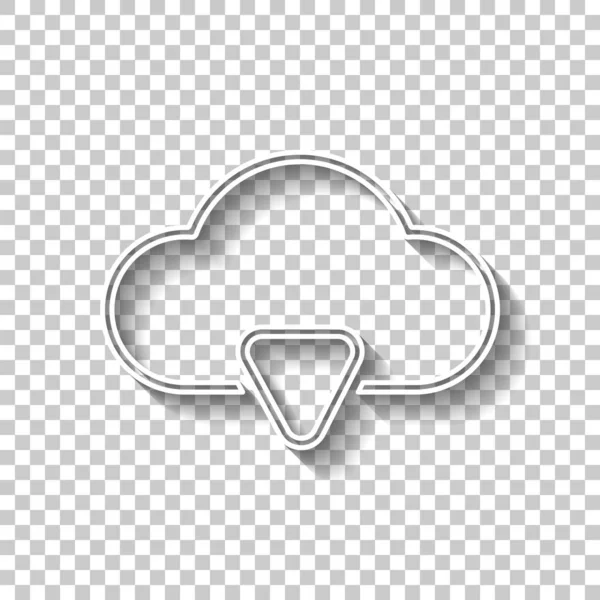 Contorno Nube Descargar Icono Simple Símbolo Lineal Con Contorno Delgado — Vector de stock