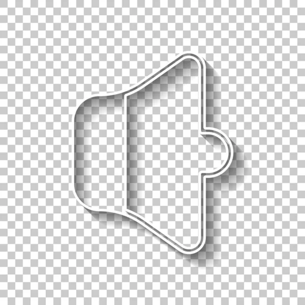 Volumen Simple Min Señal Contorno Blanco Con Sombra Sobre Fondo — Vector de stock