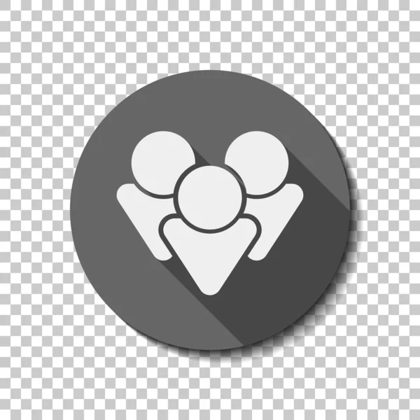 Team Groepspictogram Vlakke Pictogram Lange Schaduw Cirkel Transparante Raster Badge — Stockvector