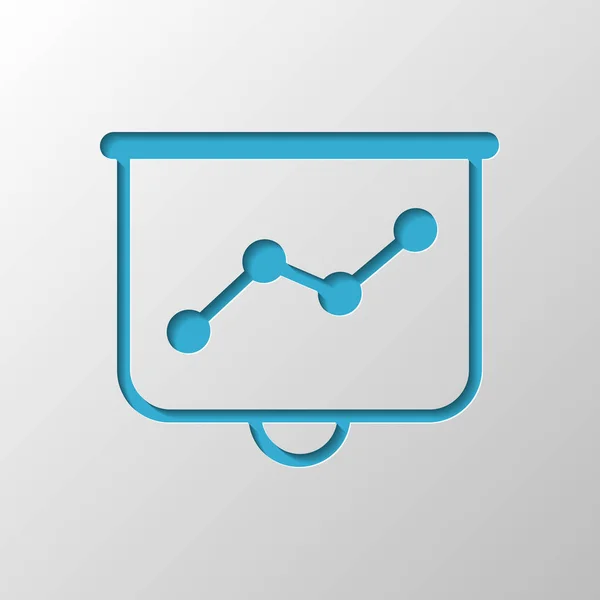 Proyector Pantalla Para Presentaciones Crecer Gráfico Finanzas Diseño Papel Símbolo — Vector de stock