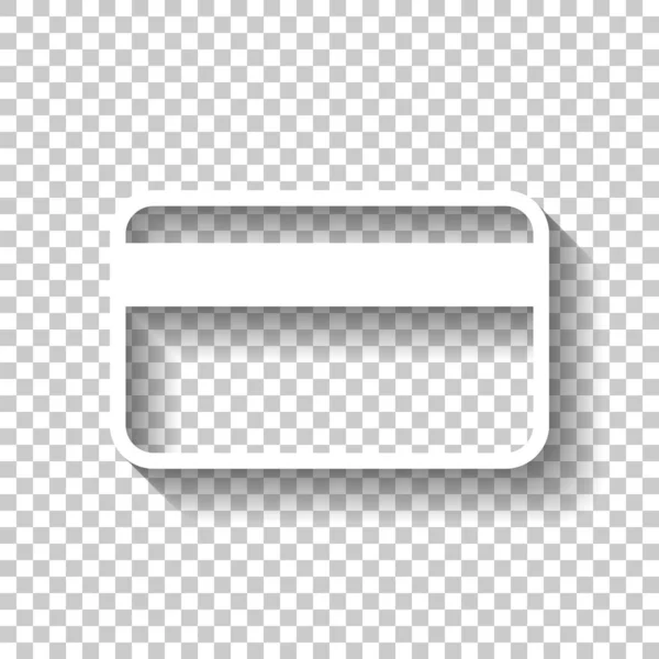 Icono Tarjeta Crédito Simple Icono Blanco Con Sombra Sobre Fondo — Archivo Imágenes Vectoriales