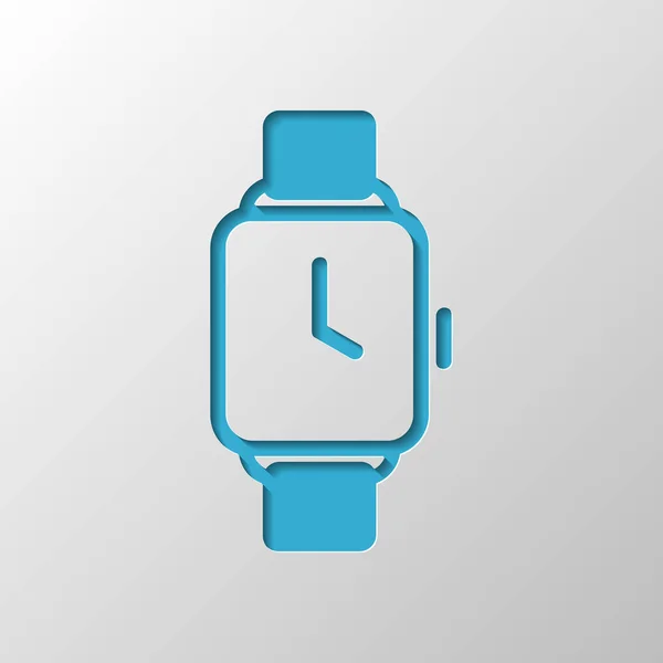 Reloj Inteligente Mano Con Pantalla Cuadrada Icono Tecnología Diseño Papel — Vector de stock