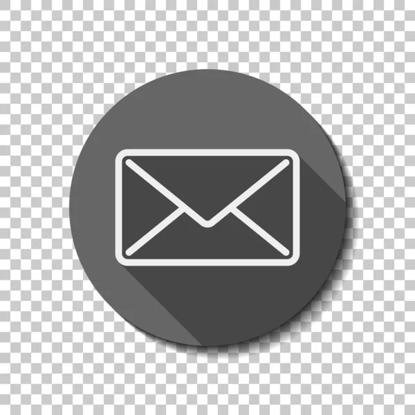 Correo Cerrar Icono Icono Plano Blanco Con Sombra Larga Círculo — Vector de stock