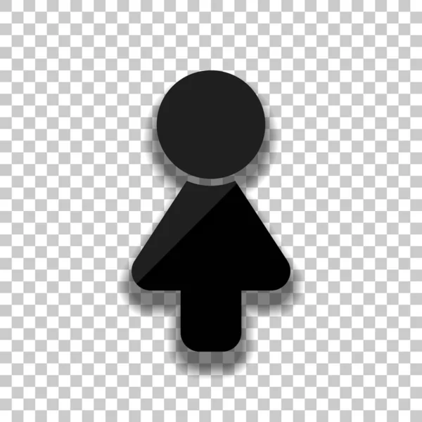 Θηλυκό Σύμβολο Απλή Εικόνα Της Γυναίκας Μαύρο Γυαλί Εικονίδιο Μαλακό — Διανυσματικό Αρχείο