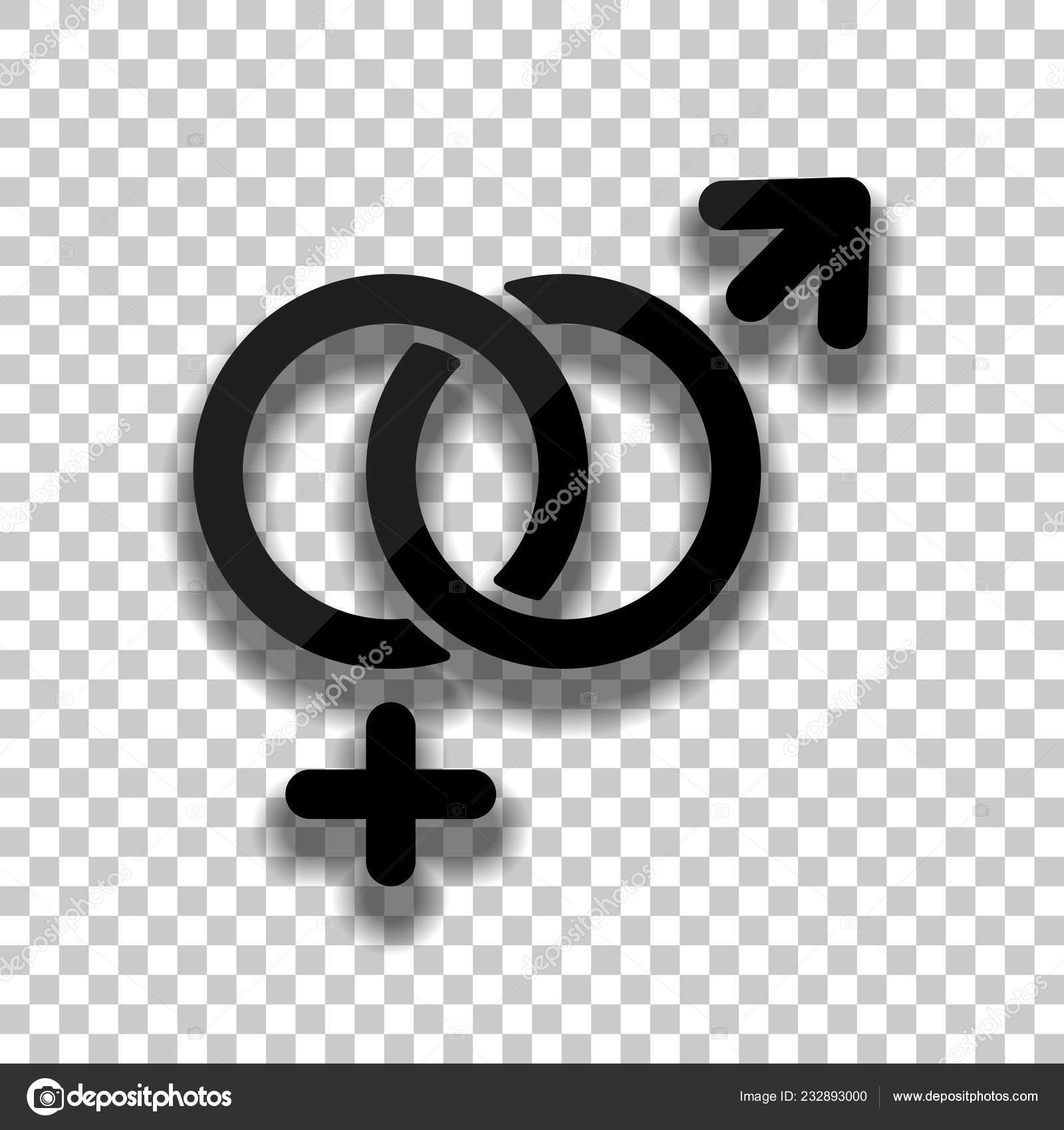Gender Symbol Linear Symbol Simple Men Women Icon Black Glass Stock ...