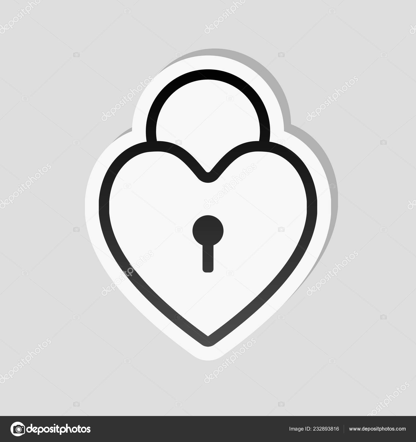 Fechadura Coração Cadeado Silhueta Simples Estilo Adesivo Com Borda Branca  Vetor de ©fokas.pokas 232893816, image size:1600x1700