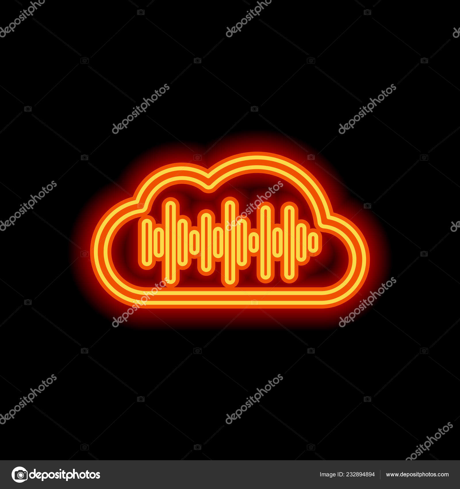 pics Soundcloud Logo Neon Light depositphotos