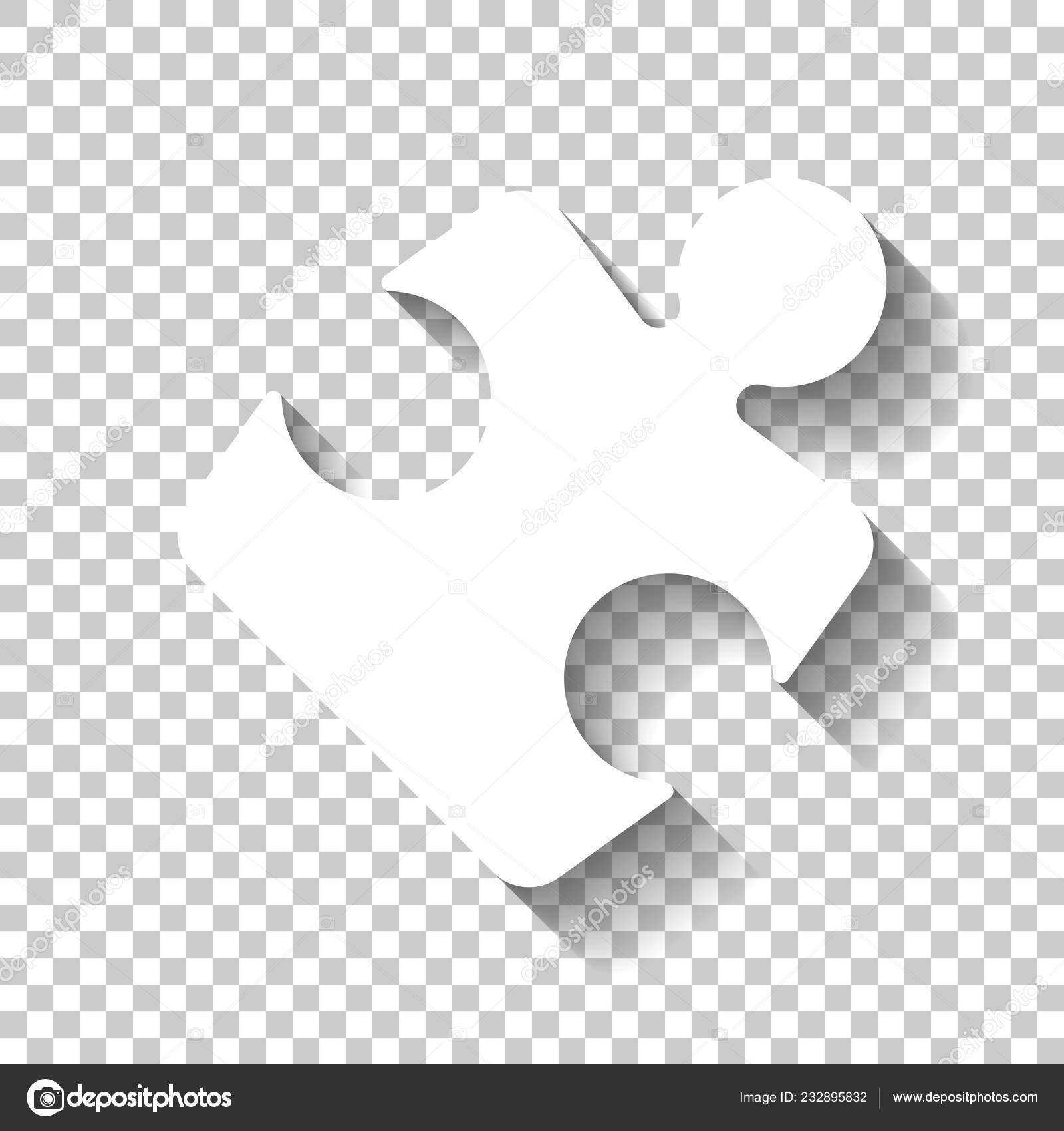 Piece Puzzle Sign Logic Simple Icon White Icon Shadow Transparent
