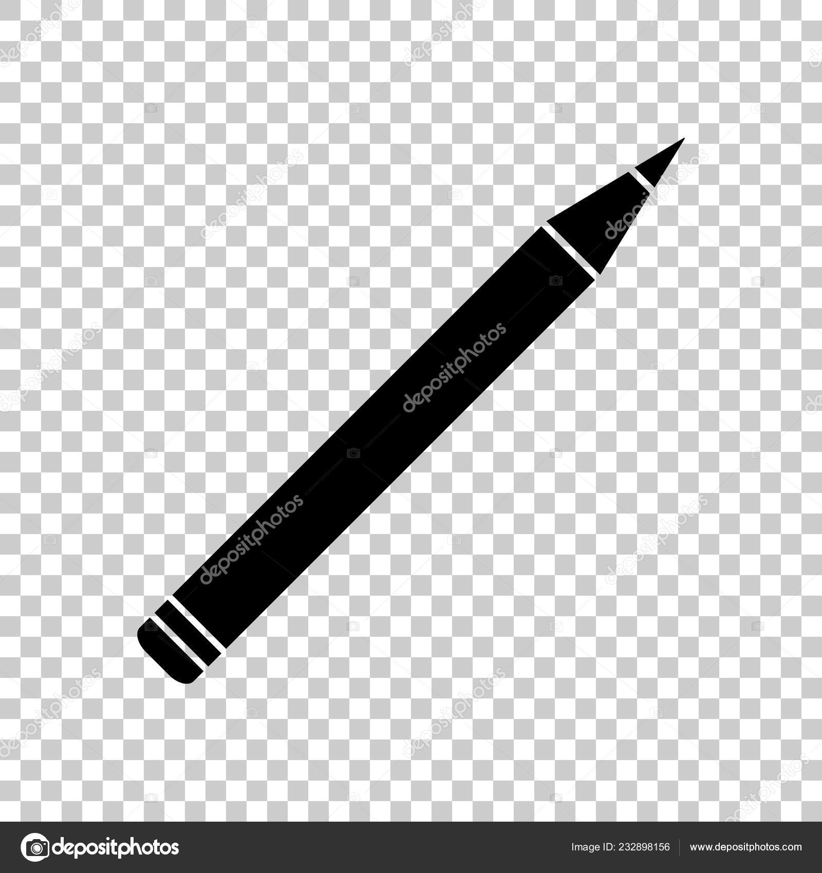 Pencil Icon Black Icon Transparent Background Stock Vector