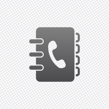 Adres defteri ile telefon kapağında imzala. basit simgesi. Kılavuz arka plan üzerinde