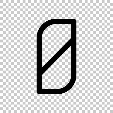 Sayı 0, sayısal, sıfır. Saydam arka plan üzerinde. Siyah nesne