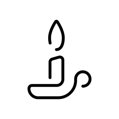 Basit anahat mum simgesi. Bir çizgi stili. Beyaz arka planda siyah