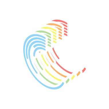 İş pasta grafiği simgesi. Beyaz arka plan üzerinde renkli izometrik simgeler yığını