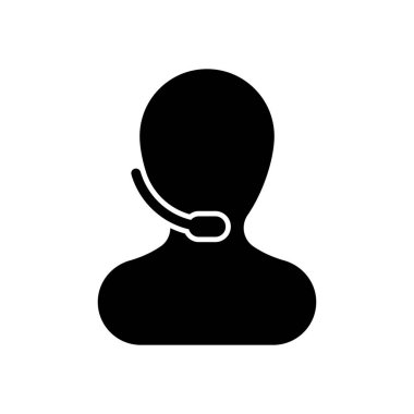 Kişi mikrofon ile. Çağrı merkezi