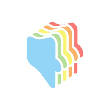 Basit birim max. Beyaz arka plan üzerinde renkli izometrik simgeler yığını