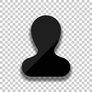 Basit siluet bir adam. Saydam arka plan üzerinde yumuşak gölgeli siyah cam kutsal kişilerin resmi