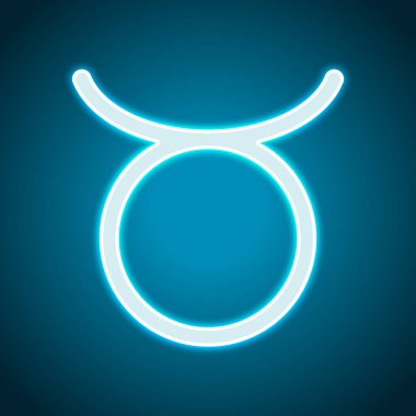 Astrolojik işaret. Toros basit simgesi. Neon tarzı. Işık dekorasyon simgesi. Parlak elektrik sembolü