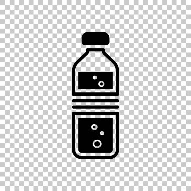 şişe su kabarcıkları ile. basit tek simge. Saydam arka plan üzerinde.