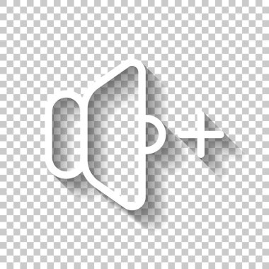 birim artı simgesi. Gölge şeffaf arka plan üzerinde beyaz simgesi