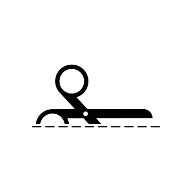 Makas simgesi. Beyaz arka planda siyah simgesi