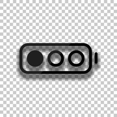 Basit pil, düşük düzeyde. Saydam arka plan üzerinde yumuşak gölgeli siyah cam kutsal kişilerin resmi