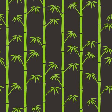 Bambu kahverengi zemin üzerine yeşil siluetleri