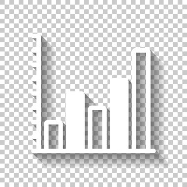 Grapgic finans, büyümek. Gölge şeffaf arka plan üzerinde beyaz simgesi