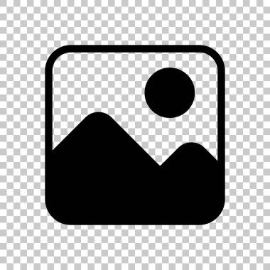 Basit resim simgesi. Saydam arka plan üzerinde. Siyah nesne