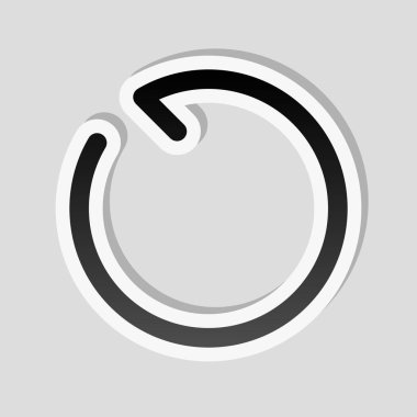 Basit oklar, güncelleştirmek, yeniden, saat yönünün tersine. Gezinti simgesi. Basit ok, geriye doğru. Gezinti simgesi. Doğrusal sembolü ile ince bir çizgi. Bir çizgi stili. Etiket tarzı ile beyaz ve gri arka plan üzerinde basit gölge