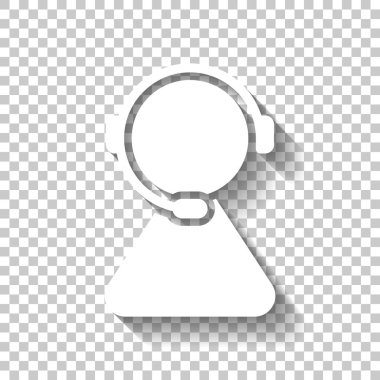 Müşteri Hizmetleri. servisini destekleyen. basit simgesi. Gölge şeffaf arka plan üzerinde beyaz simgesi
