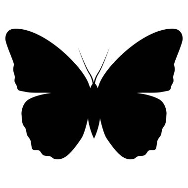 Bir kelebek simgesi beyaz arka plan üzerinde silüeti