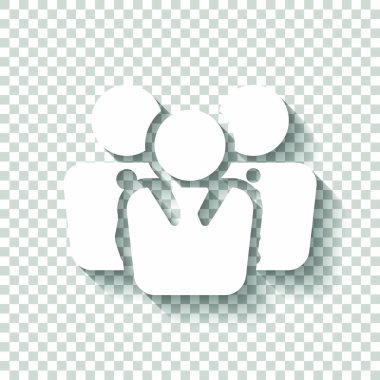 Office insanlar, takım. Gölge şeffaf arka plan üzerinde beyaz simgesi