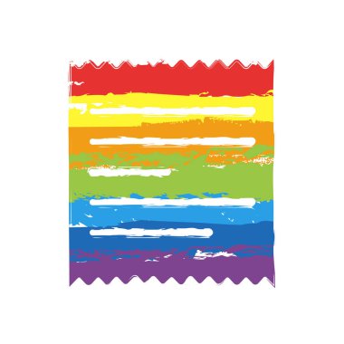 Alış irsaliyesi simgesi. İşareti Lgbt style, gökkuşağı kırmızı, turuncu, sarı, yeşil, mavi, Indigo, menekşe, yedi renk ile çizim