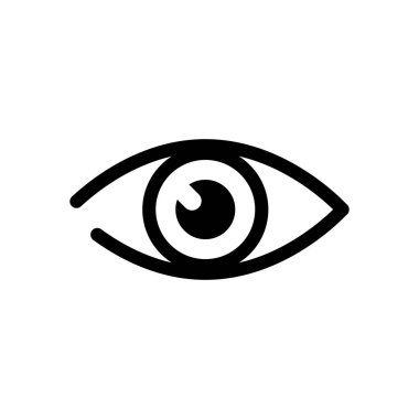 basit göz simgesini. Beyaz arka planda siyah simgesi